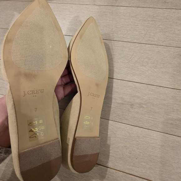 J.Crew Womens Tan Suede d'Orsay Pointed Toe Flats Shoes Size 7 Neutral Sand - Picture 4 of 4
